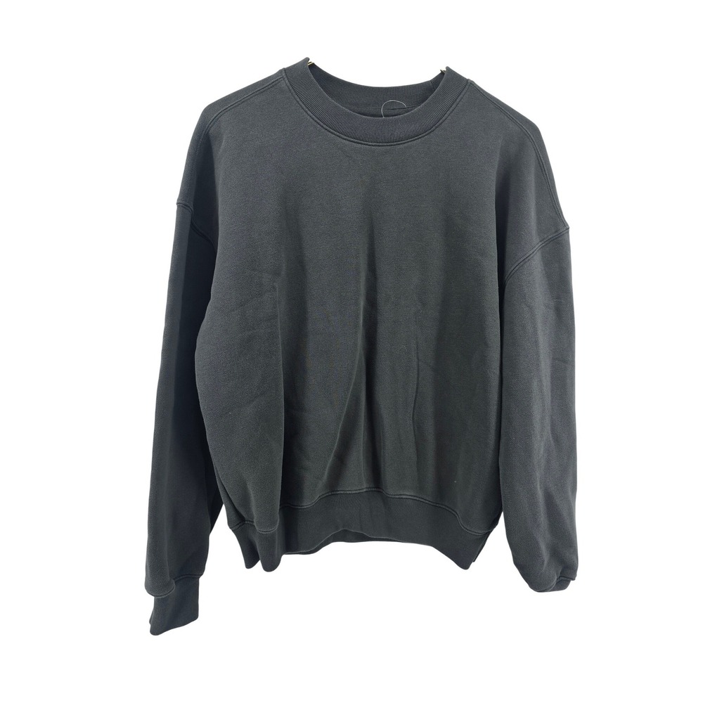 Hollister Sweatshirt Mens Small Gray Boxy Fit Fleece Crew Neck Solid Minimalist